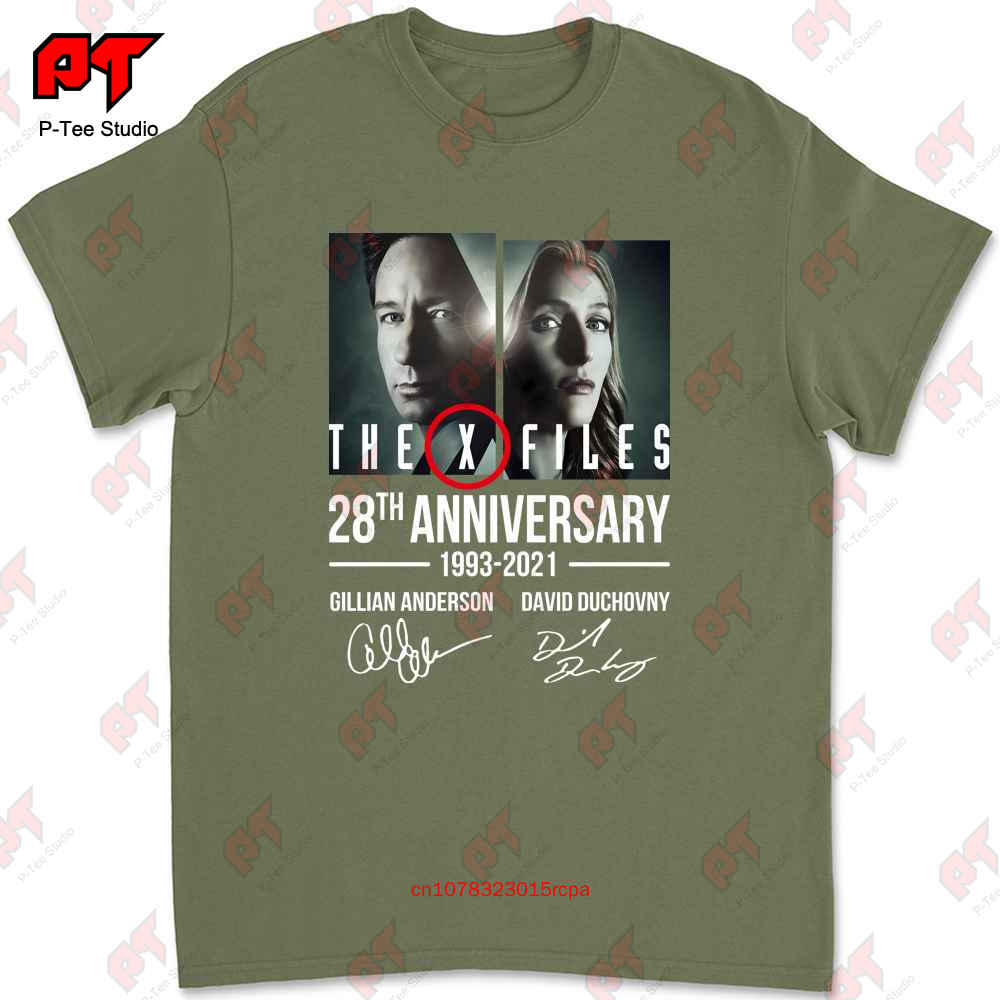 

The X Files 28Th Anniversary Character Signatures T Shirt Mulder And Scully LX6U 4XL