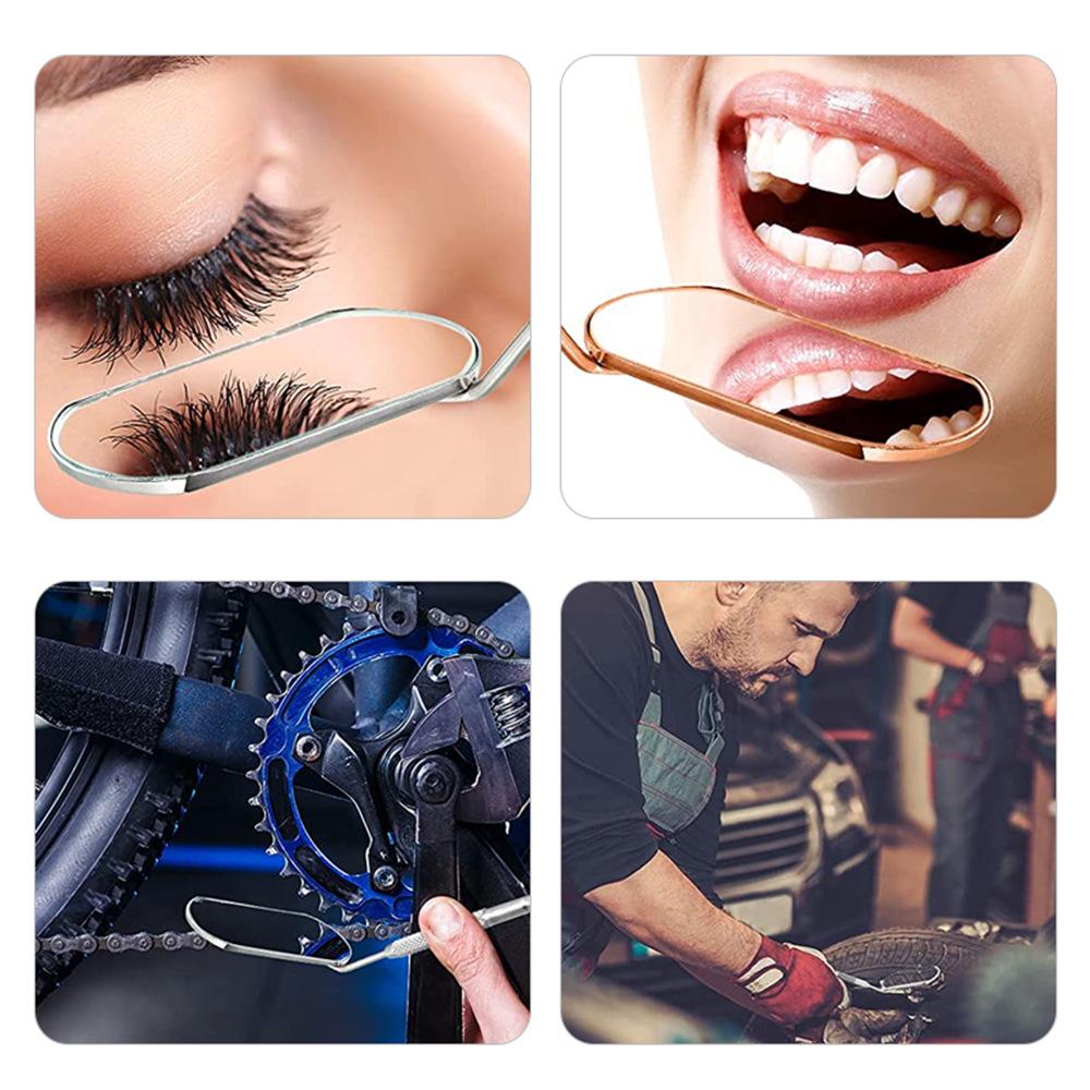 Portable Square Stainless Steel Eyelash Extension Inspection Mirror
