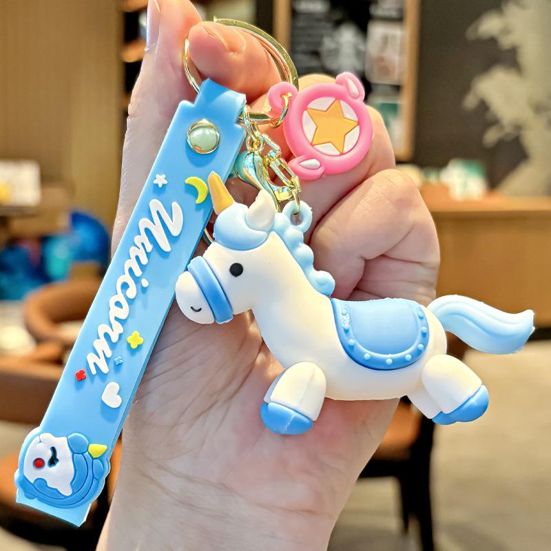 Creative Cartoon Unicorn and Pegasus Keychain - Cute Couple Bag and Car Pendant, Small Gift
