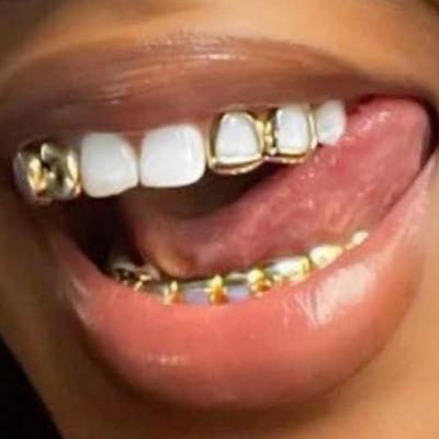 Trendy European & American Punk-Style Hip-Hop Hollow Geometric Glossy Grillz