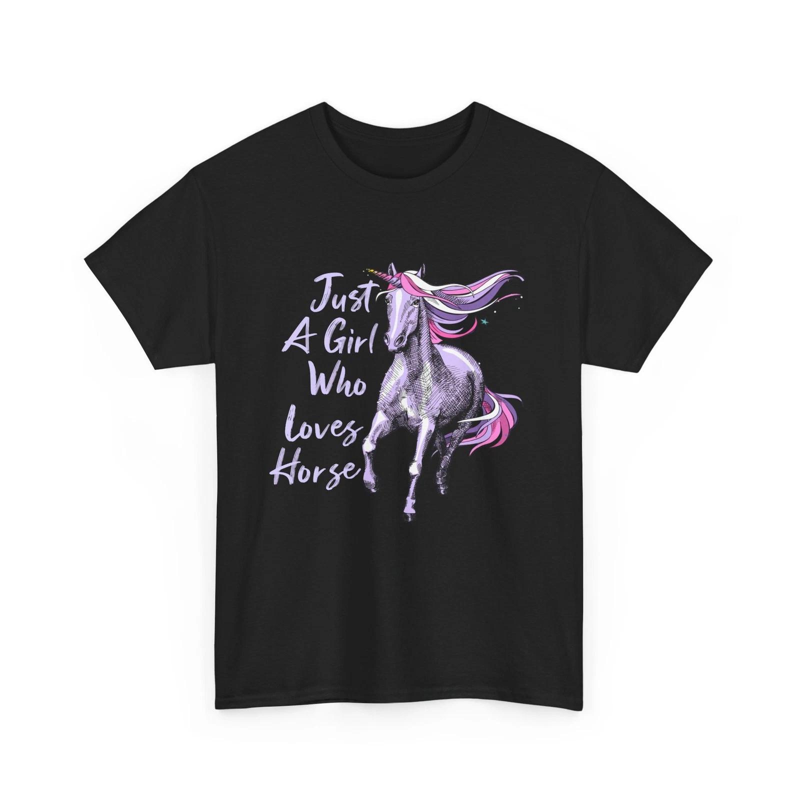 Horse Shirt, Just A Girl Who Loves Horse Animals Horses Lovers Girls Shirt L