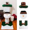 Festive 3 Pieces Set Christmas Bathroom Decoration With Santa Toilet Seat Cover