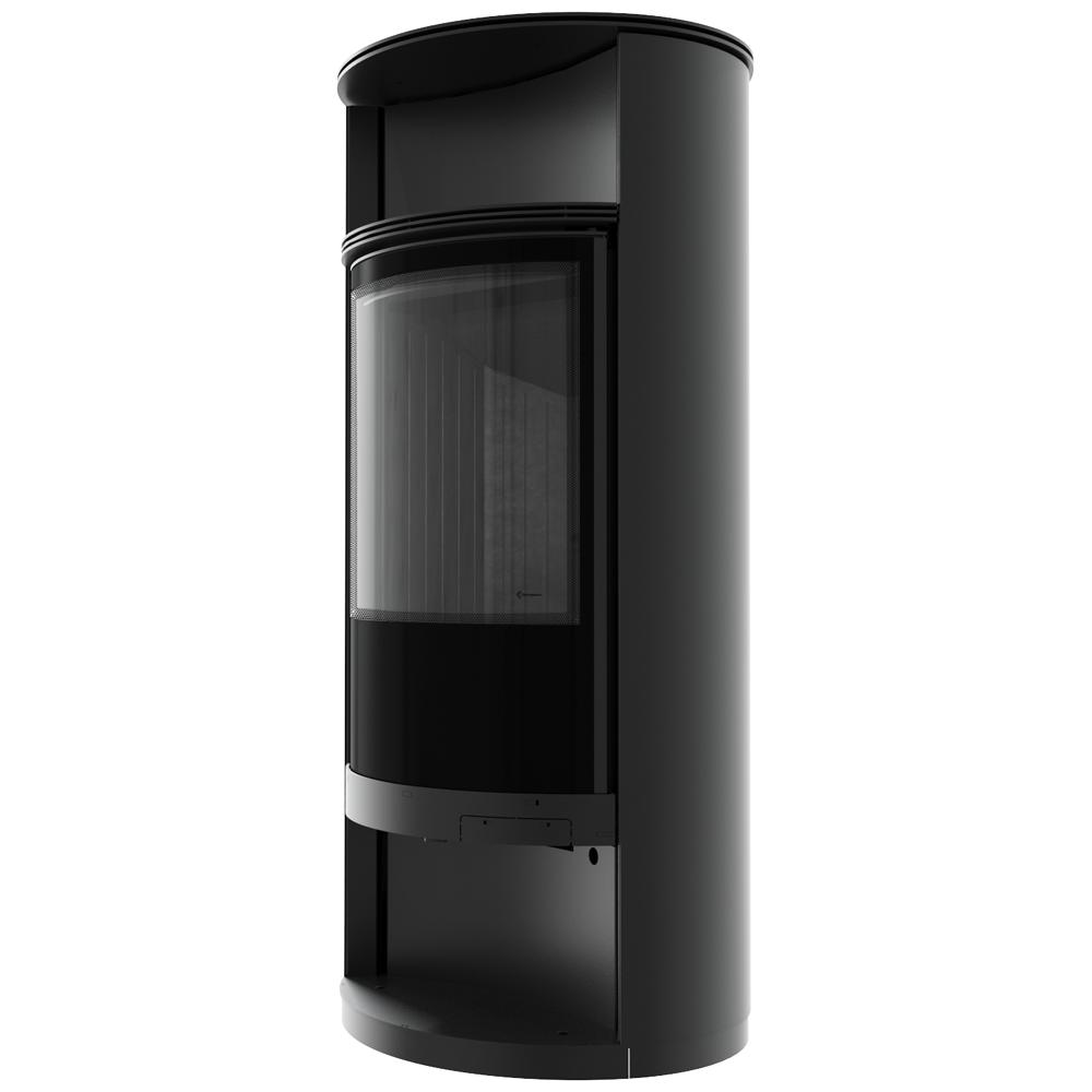 Wood Burning Steel Stove KRATKI RUNA Ø 150 8 kW Black Thermotec