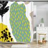 Abstract Art Shower Curtain Cartoon Green Plant Leaves 3D Print Funny Pattern Bath Screen Waterproof Polyester Screen Decor