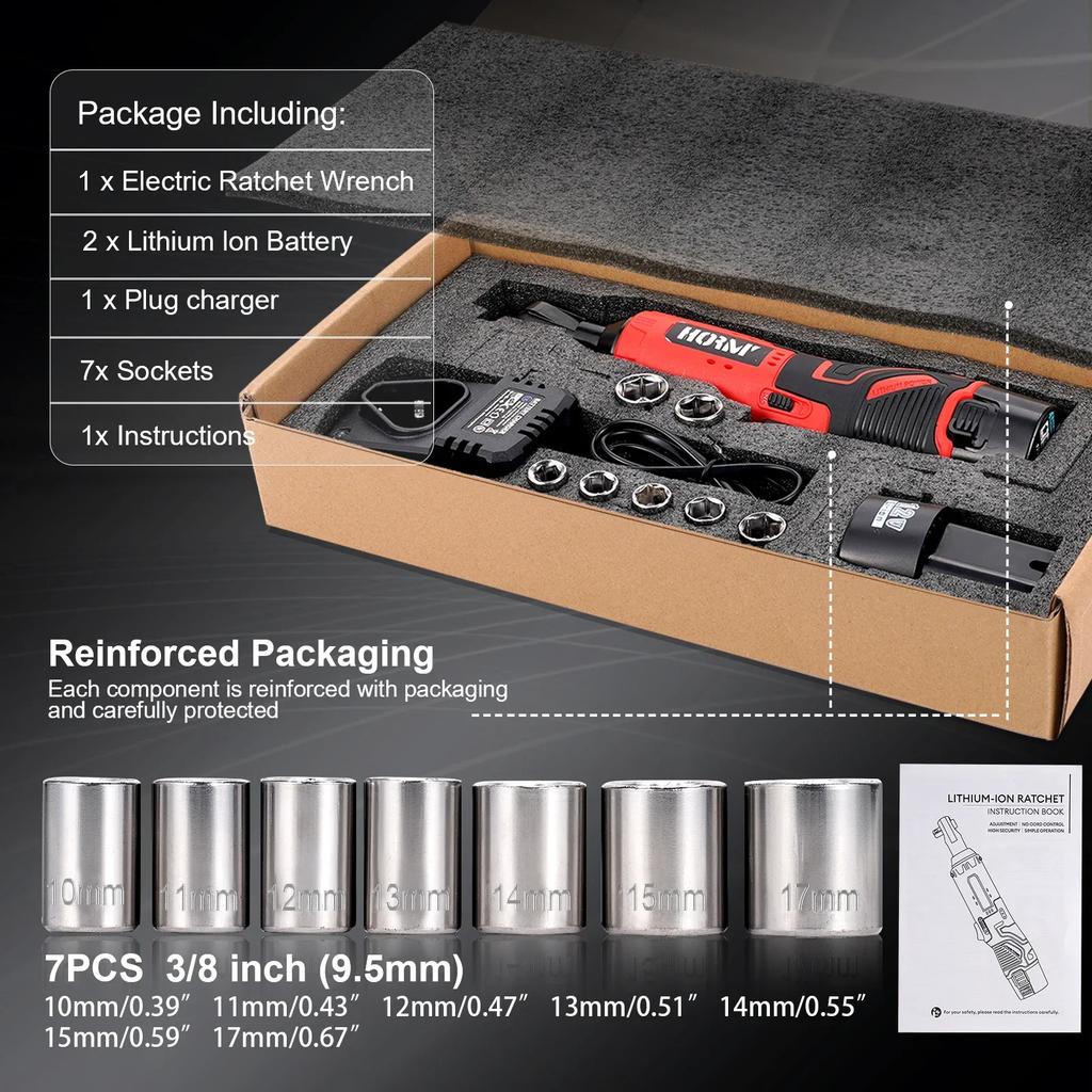 3/8" 12v  Right Angle Ratchet Wrench Removal Screws Electric Cordless Ratchet Wrenches KitLithium Power Car Repair Tools