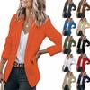 Damen Übergroßer Einfarbiger Blazer Jacke Langarm Einreihig