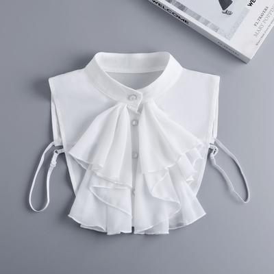 Vintage Stand Fake Collar Female Detachable Shirt Front Ties False Collar for Women Blouse Sweater Lapel Top Accessories