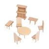 Puppenhaus Miniatur Esszimmertisch Stuhl Set 1:12 Maßstab Puppenhauszubehör für Wohnzimmer Esszimmer SchlafzimmerEsszimmer