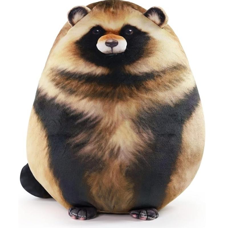 

Милая плюшевая подушка-енот, мягкая и удобная, плюшевая игрушка-енот в подарок на Рождество