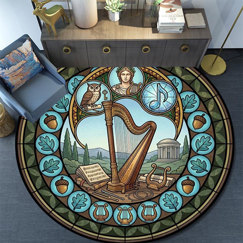 Cicada Life Cycle Art Round Area Rug Under Office Chairs Bedroom Living Room Home Decor