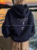 American-Style Oversize Hooded Sweatshirt for Women - Autumn/Winter Comfy Niche Outerwear