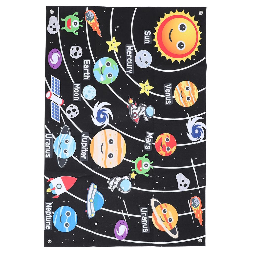 40PCS Solar System Felt Story Board Set Outer Space Universe Storytelling Educational Early Learning Felt Story Board