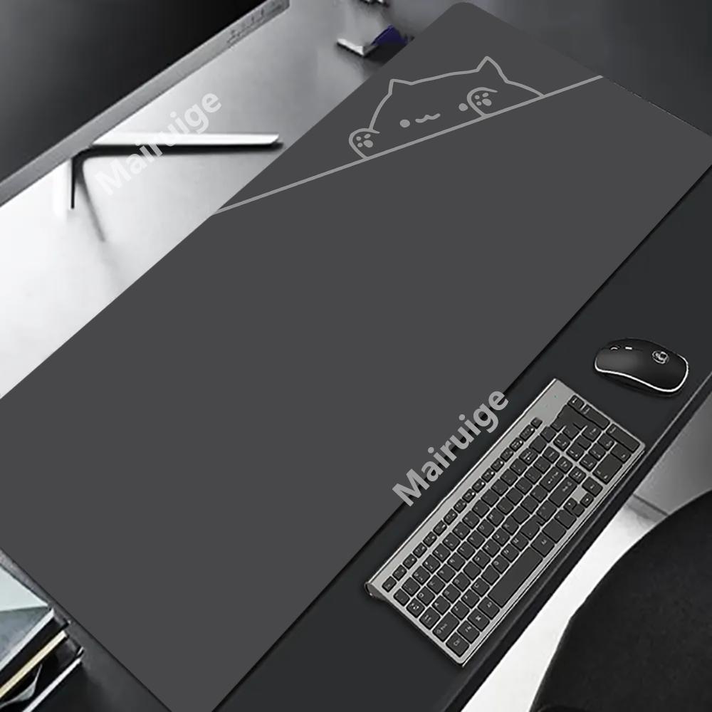 Schwarze Katze Kawaii Mauspads Weiße Schreibtischunterlage Minimalistisches Gaming Laptop Großes Mauspads Anime Büro Teppich Gamer Tastatur Mauspads