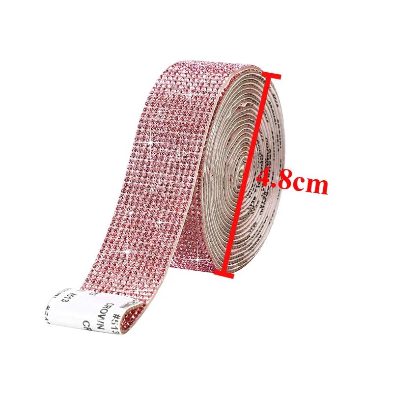 Self Adhesive Crystal Rhinestone Sticker Shiny Glass Diamond Ribbon Multipurpose DIY Car Phone Decoration Arts Crafts VIE LENTE