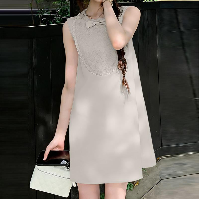 ZANZEA Women Lace Patchwork Casual Round Neck Sleeveless Dress M