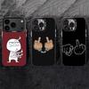 Funny M-Middle Finger Phone Case For iPhone 17,16,15,14,13,12,11 Plus,Pro Max,XS,Colored Silver Phone Case