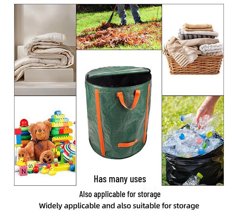 Durable Waterproof Garden Bag with Lid for Leaves, Branches, and Weeds Collection