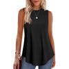 2026 Estate Nuova Donna T-shirt Gilet Casual Senza Maniche Girocollo Monocolore Larga