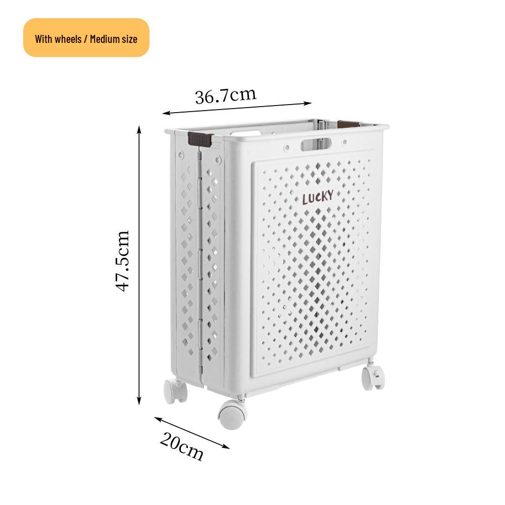 Foldable Laundry Hamper with Wheels, Large Capacity Dirty Clothes Basket for Bathroom Storage