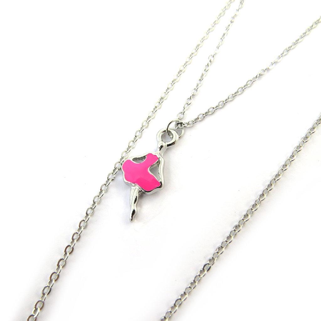 Les Trésors De Lily [N5062] - Silver Pink 'Scarlett' Long Necklace
