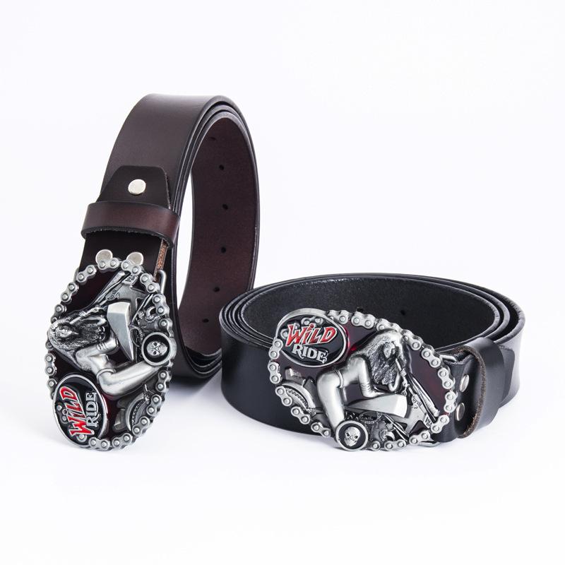 Punk-Kultur Vintage Gürtel Lokomotiv-Mädchen Mode Lässig Herren Gürtel
