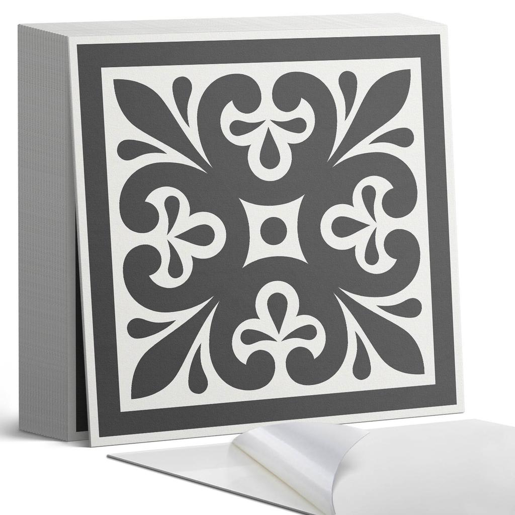Komplet Kafelków Winylowych Z Dekorem Do Kuchni Lub Łazienki Wzór Z Eleganckimi Motywami 20X20X20 Cm