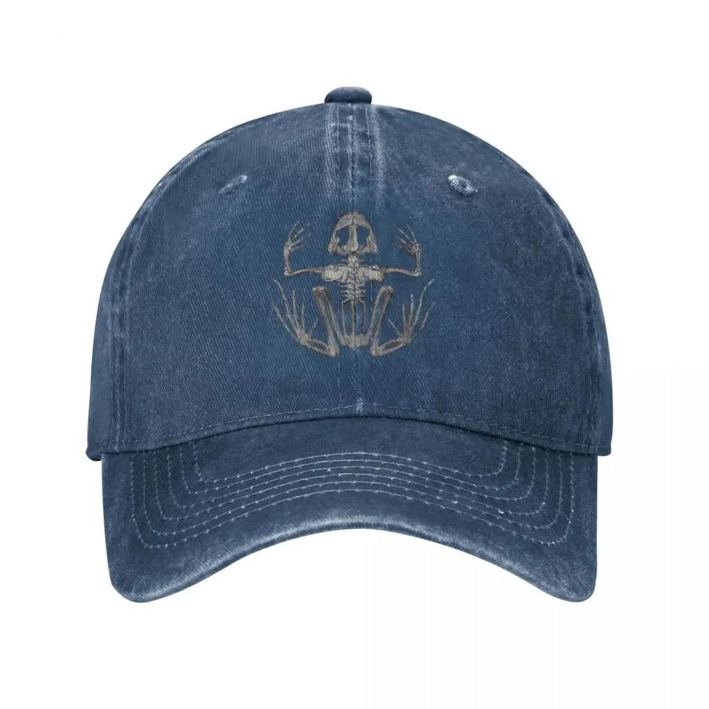 Frog Skeleton Baseball Caps Snapback Washed Denim Hats Outdoor Adjustable Casquette Streetwear Baseball Cowboy Hat for