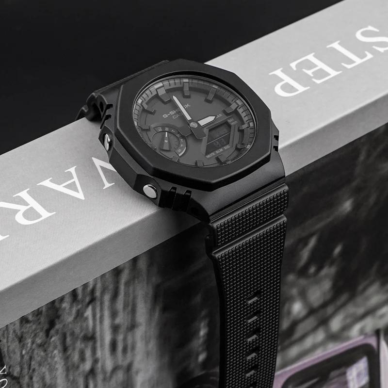 Eik Gummireim For Casio G-Shock GA-2100 GM-2100 Hurtigutløser TPU Resin Herre Sport Dykkerklokkereim Armbånd Tilbehør 16mm