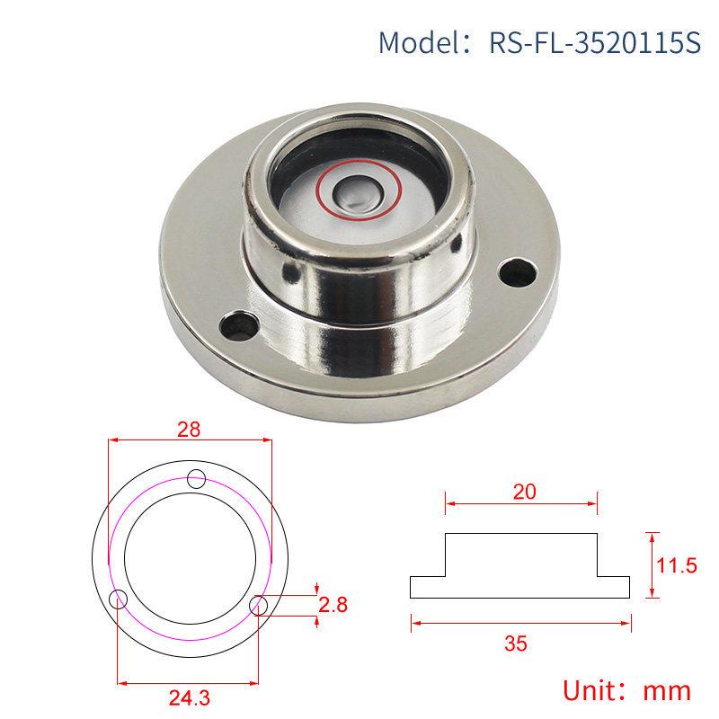 HACCURY Round Metal Spirit Level with Base Mounting Holes