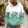 Women's Floral Print Hoodie with Pocket and Long Sleeve Casual Sweatshirt