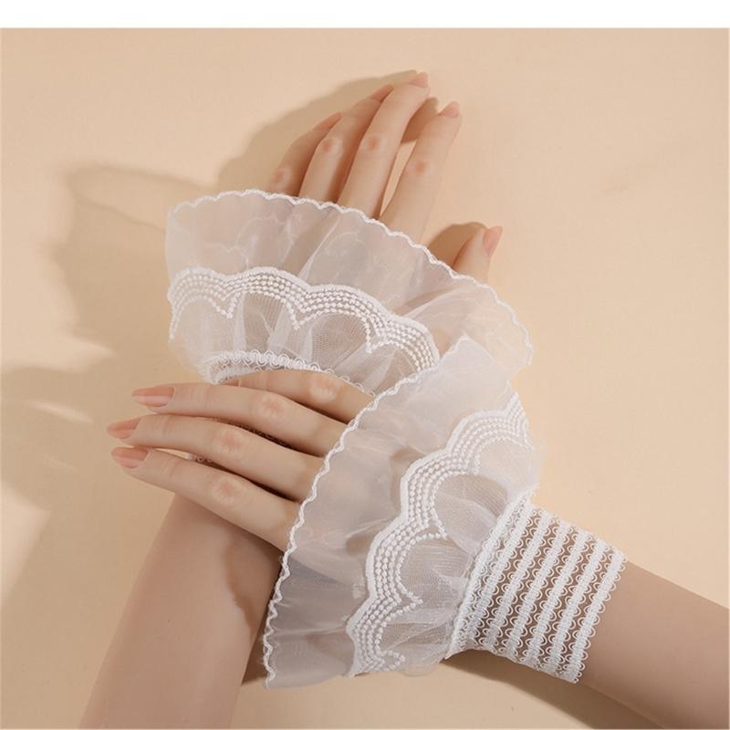 Detachable Lace False Sleeves Wrist Cuff Fingerless Hand Sleeve for Stylish Outfits Cosplay Event Daily Comfortable Wear
