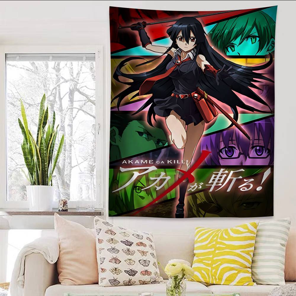 Japanese Anime Akame Ga KILL Anime Tapestry Hippie Flower Wall Carpets Dorm Decor Cheap Hippie Wall Hanging