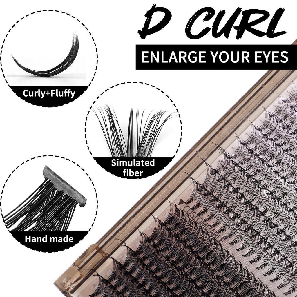 DIY Natural Dense Curly False Eyelash Set (10D-100D)