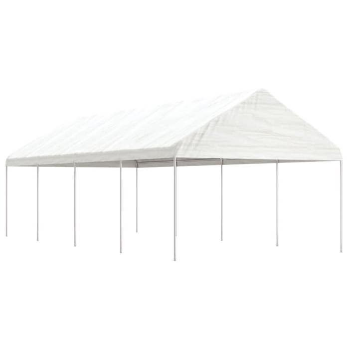 VidaXL Belvédère avec toit blanc 8,92x4,08x3,22 m polyéthylène, tente de fête, chapiteau, abri à auvent, pavillon, tente 3155512