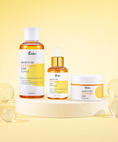 Thingko Moisture Vitamin NMF Whitening Toner/Ampoule/Cream Skincare 3-Piece Set NONE