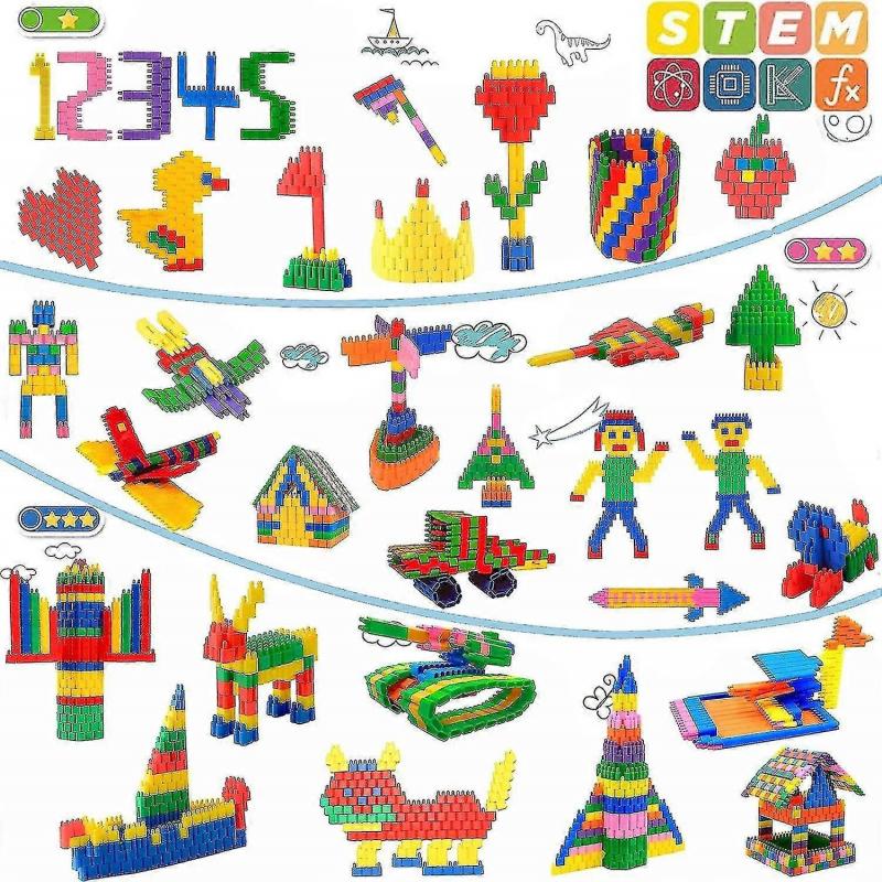 600-Piece Building Blocks Set - STEM Learning Playset for Preschool & Kindergarten Kids