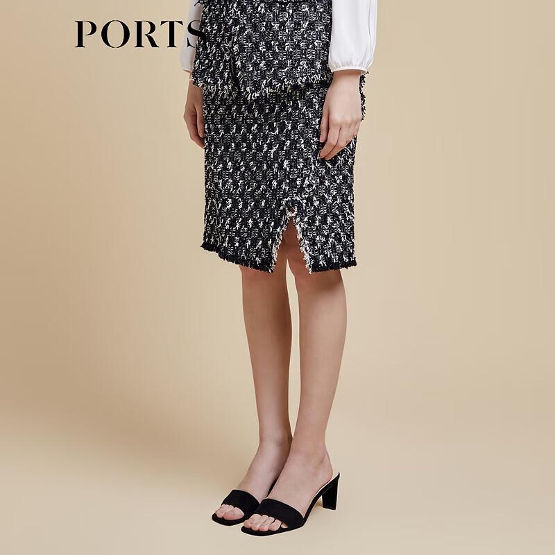 PORTS Women s Fashion Slit Tweed Skirt XS