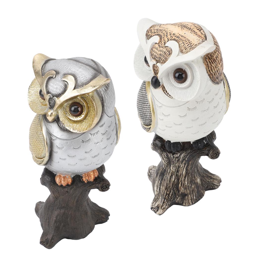 Eulenfigur, Statue, Kunstharz, Eulenskulptur, stehend auf Baumstumpf, für Zuhause, Veranda, Terrasse, Rasen, Hof, Dekoration 