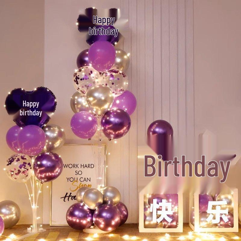 Luminous Happy Birthday Balloons for Adult & Baby Parties - Boys & Girls First Birthday Decoration