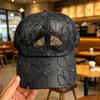 Light luxury rhombus embroidered mesh baseball cap breathable sun protection versatile face small cap women's summer thin sun protection