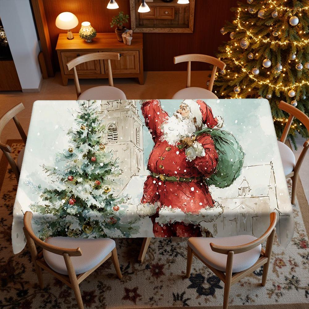 Whimsical Holiday Prints Restaurant Kitchen Tablecloth Living Room Home Decoration Rectangular Party Decoration