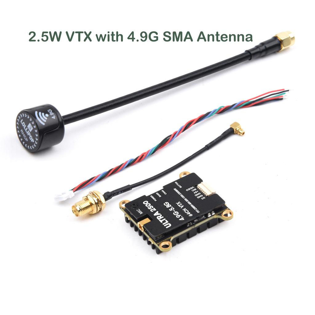 NEU 64CH 4.9G-5.8G 1.6W / 2.5W FPV VTX Sender mit Antenne Für Langstrecken-FPV-Rennddrohnen-Rahmen