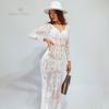 New Arrivals Sexy Beach Cover Up Crochet Women Swimwear Rash Guard Beach Kaftan Wrap Dress