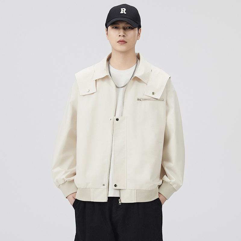 

Jacket Men and Women In Autumn and Winter New Motorcycle Coat Fashion Joker High Street Loose Casual Frock Coat. S