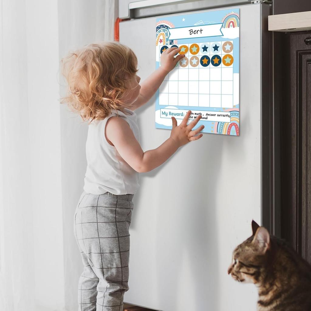 40 PCS Boho Reward Sticker Charts Rainbow Behavior Incentive Sticker Chart Classroom Stickers Chart for Kids Colorful Star Stickers Charts for Kids