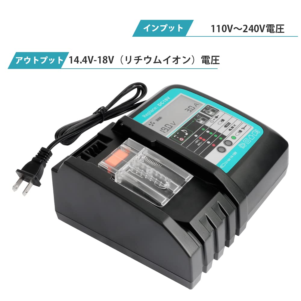 Waitley zingely Makita kompatibel DC 18V mit sichere kühlung mit LCD klar display zu einem mit lade abschluss Kompatibel mit 1830 1430 kontinuierliche