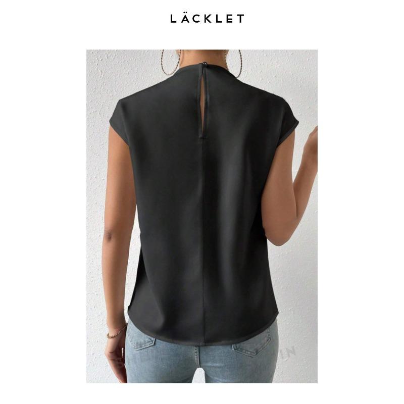 

Women s Summer Round Neck On The Bottom of The Inside To Wear Short Sleeve Blouse S чёрный