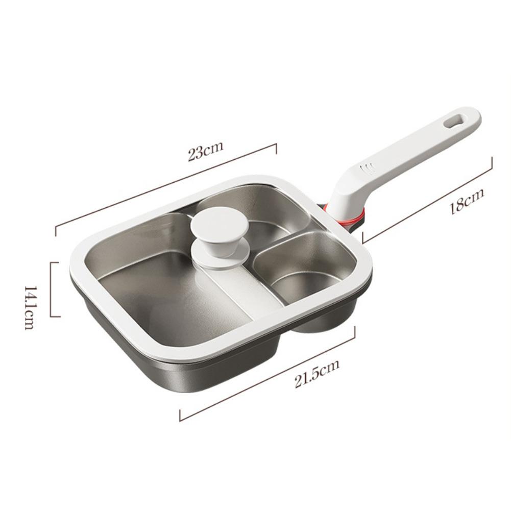 

1pcs Aluminum Alloy Breakfast Pot Depth 14.1cm 3-in-1 For Breakfast, Frying, Steak, Stove Pot Cookware Pans Baking Kitchen Tools China Mainland