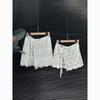 Korean Peplum Tie-Hem Lace Half Skirt - Versatile Yarn Skirt 2025.