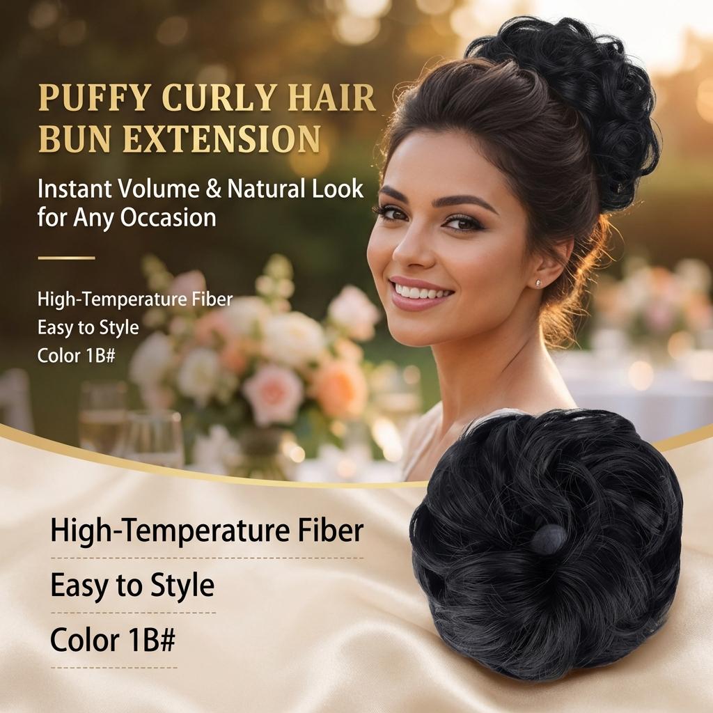 Women's Temperature Silk Wig Curly Hairpiece with Natural Volume and Breathable Cap